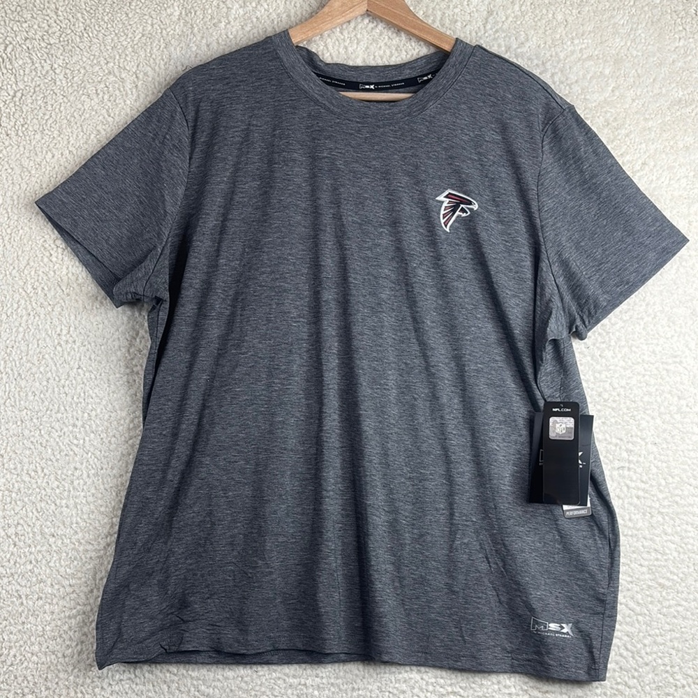 NWT MSX Michael Strahan NFL Womens Gray Atlanta Falcons Tee T-Shirt Size 2XL